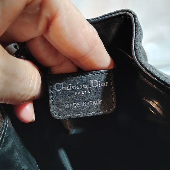 CHRISTIAN DIOR Black Canvas LOGO Bag - Picture 10 of 15